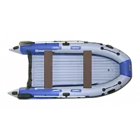 Лодка надувная ПВХ REEF SKAT 450NDFI (Серый + синий)