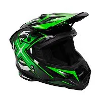 Шлем кроссовый KIOSHI Holeshot 801 Black Green 2021 