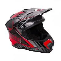 Шлем кроссовый KIOSHI Holeshot 801 Grey Red 2021 