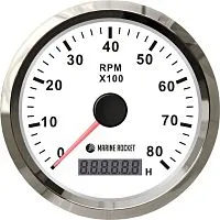 Прибор контроля оборотов двигателя (тахометр) 0-8000 об/мин. со счетчиком моточасов KUS/Tainor