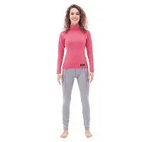 Термобелье DRAGONFLY Pink Grey женское с высоким воротом 2024