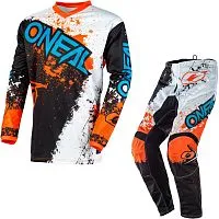 Комплект джерси+мотоштны ONEAL Element Impact Motocross Suit White Orange 2021 